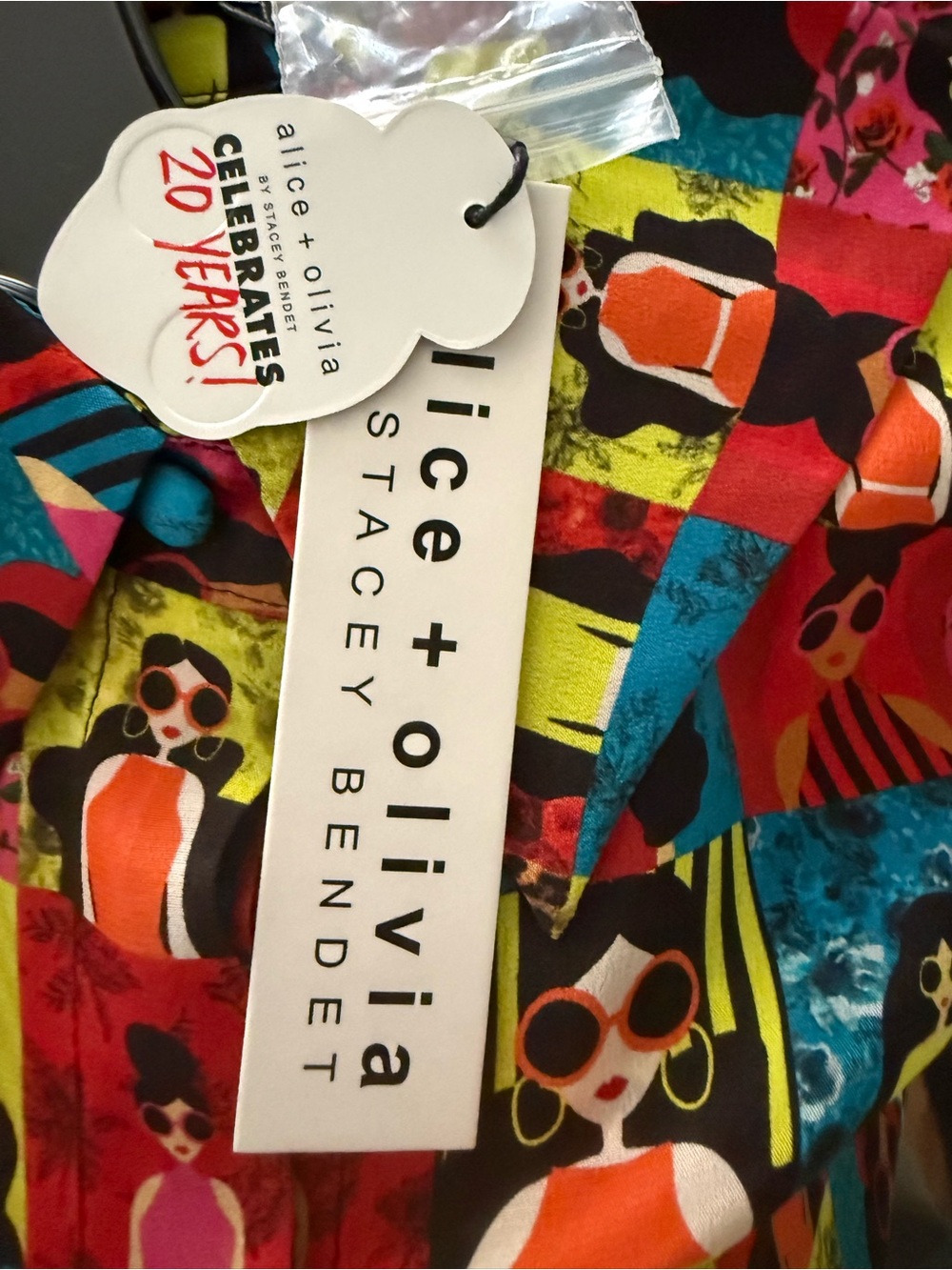 Alice + Olivia Multicolor Pop Art Print Blouse - Picture 6 of 10